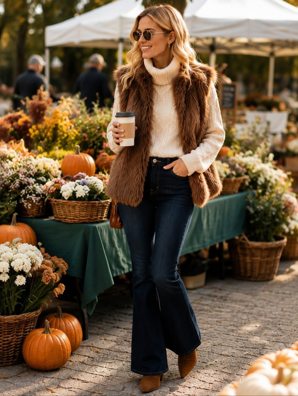 NWT! Anthropologie Faux Fur Brown Vest